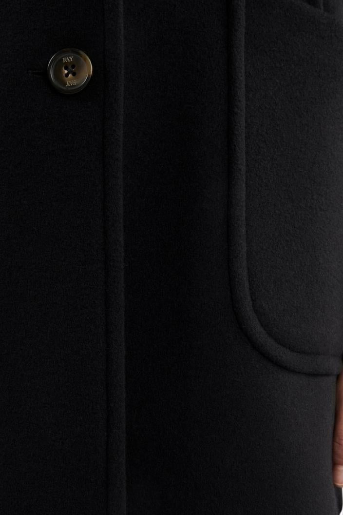 cappotto donna baby coat in panno nero 