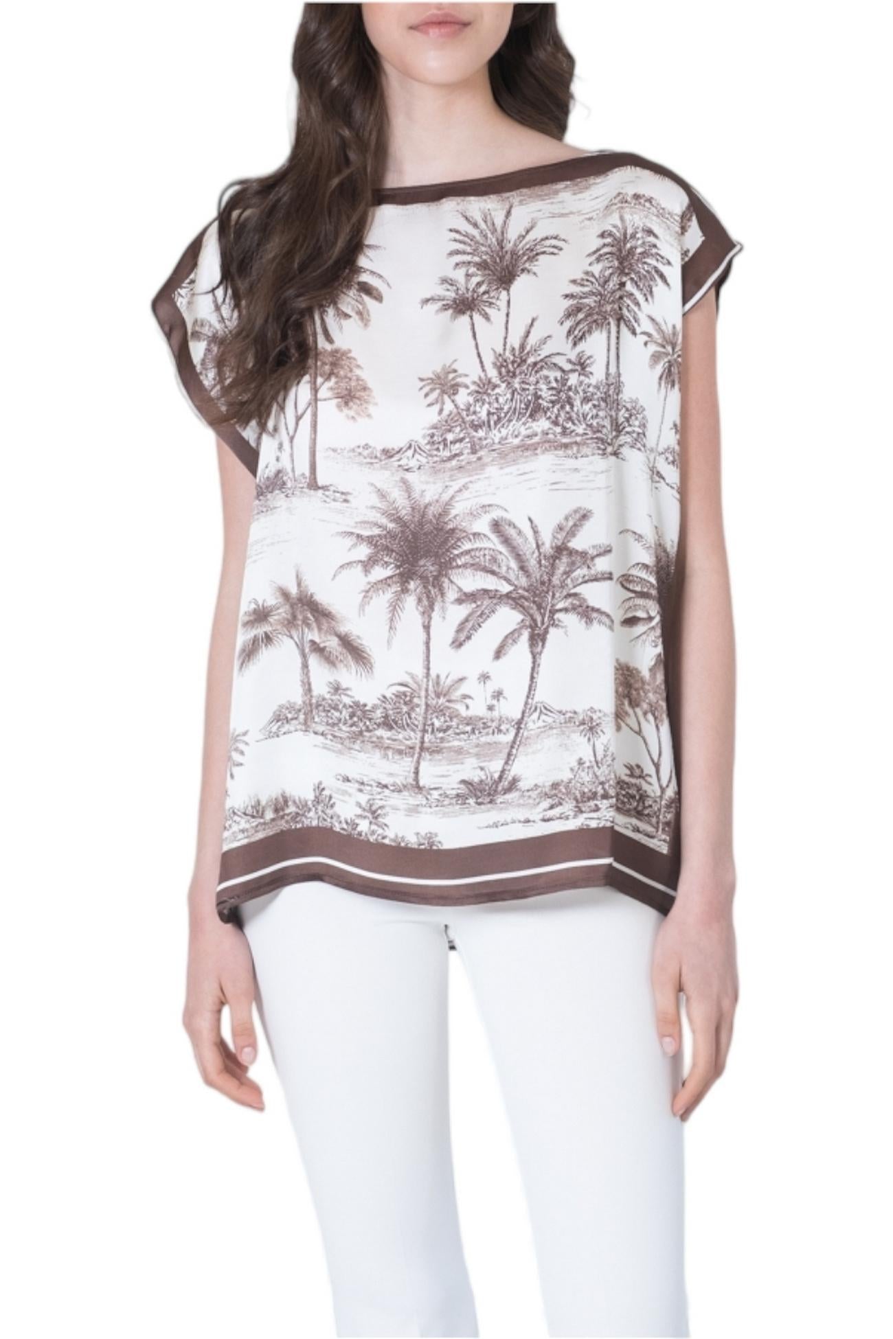 Camicia Marrone/bianco 