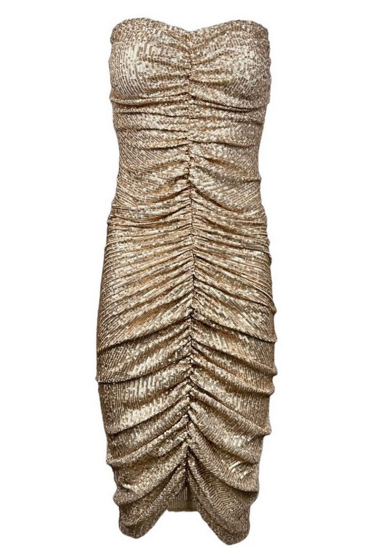 tubino donna con paillettes cipria 