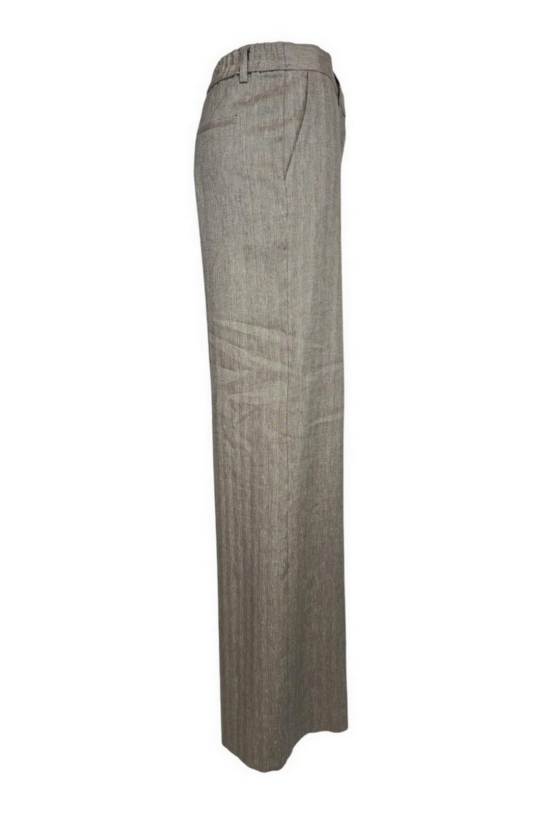 pantalone donna fantasia resca tabacco e bianco 
