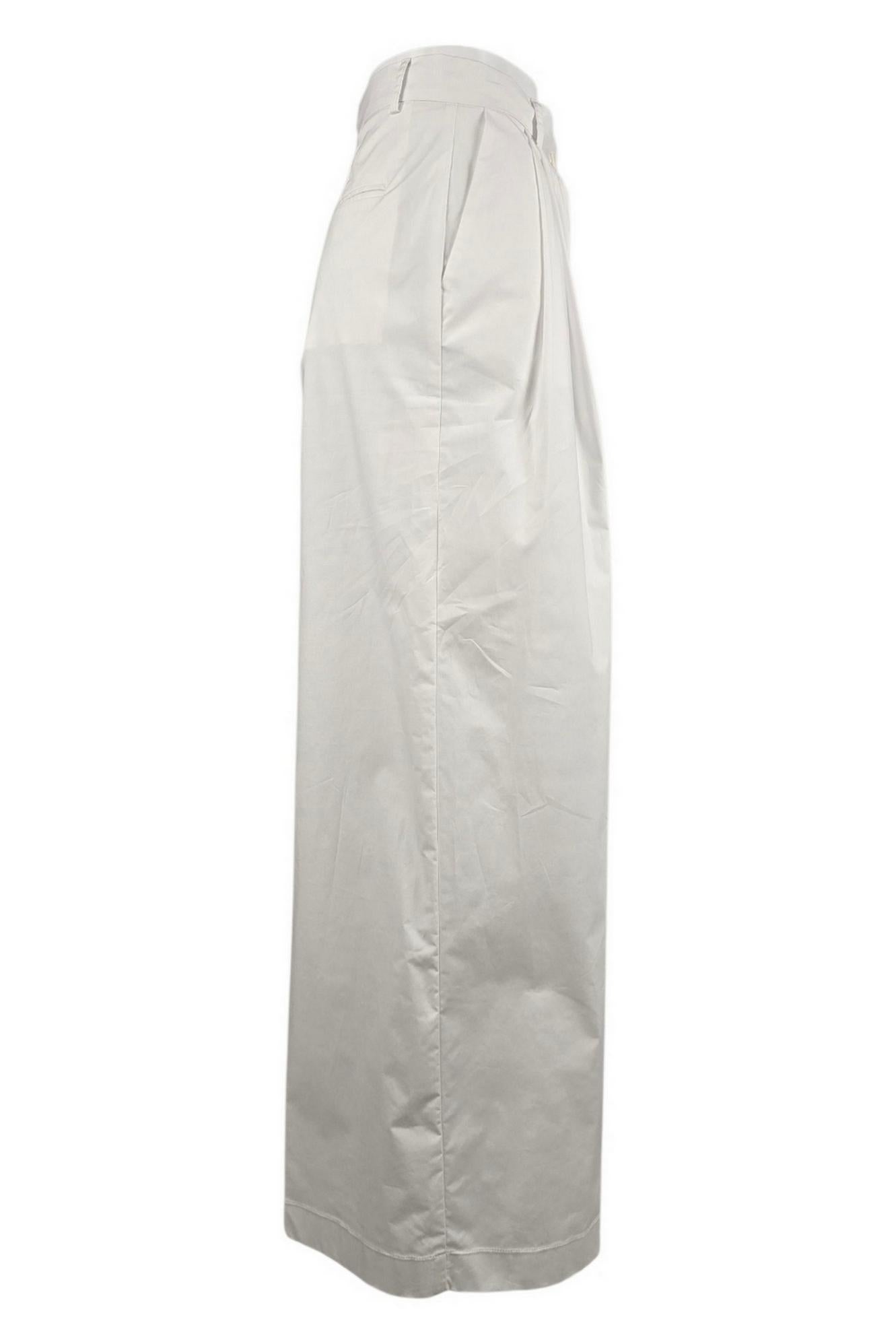 pantalone donna largo bianco 
