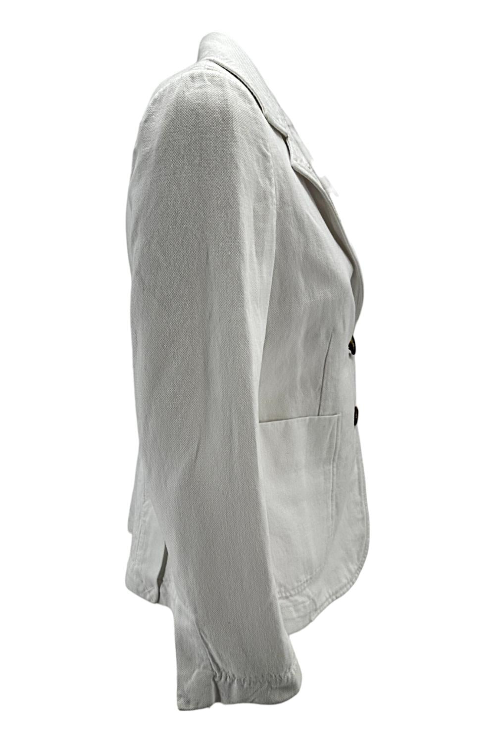 Giacca donna in canvas bianco monopetto 