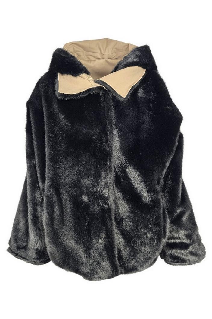 trench donna a scatola con interno in eco-visione cammello 