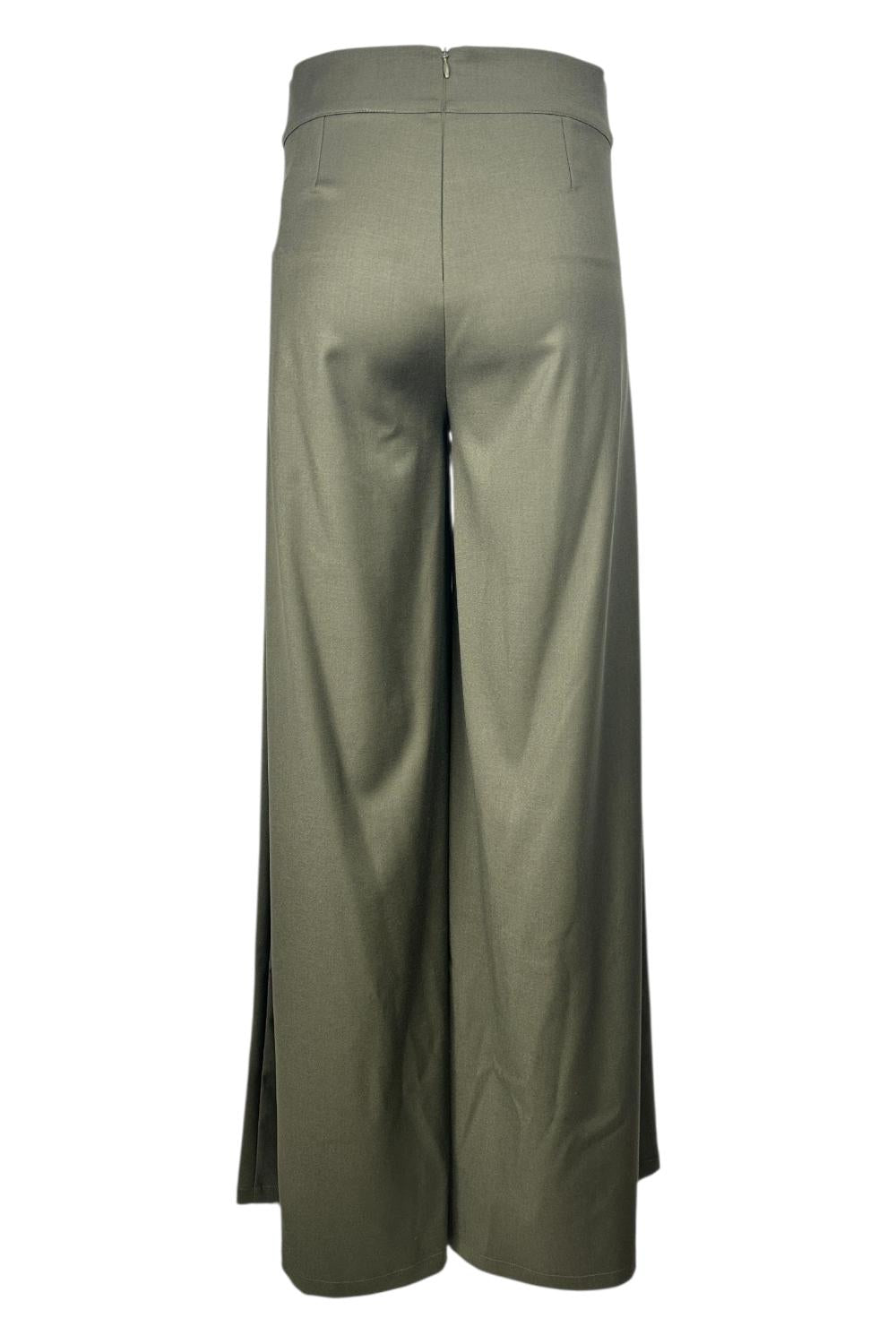 pantalone donna largo in flanella tecnica militare 