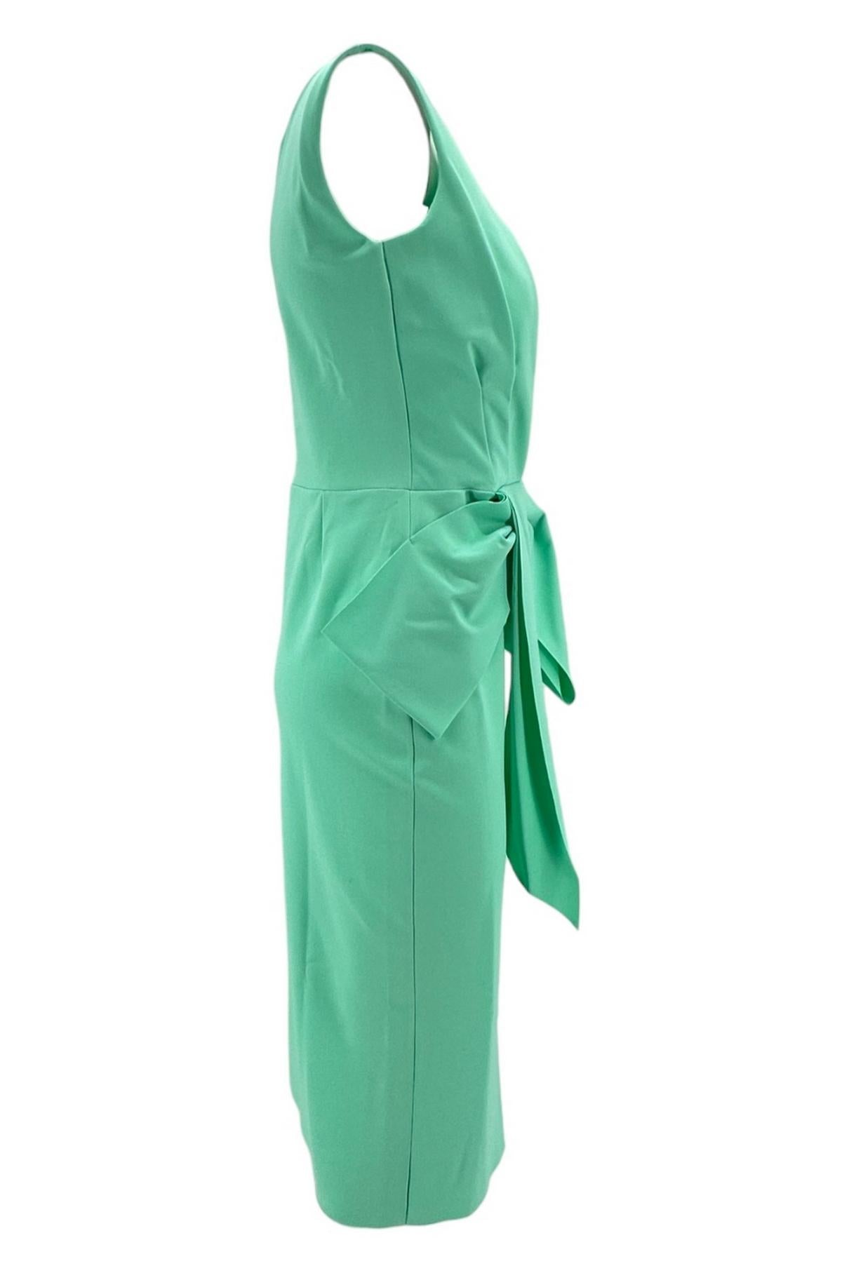 Abito donna in jersey turchese modello tubino con fiocco 