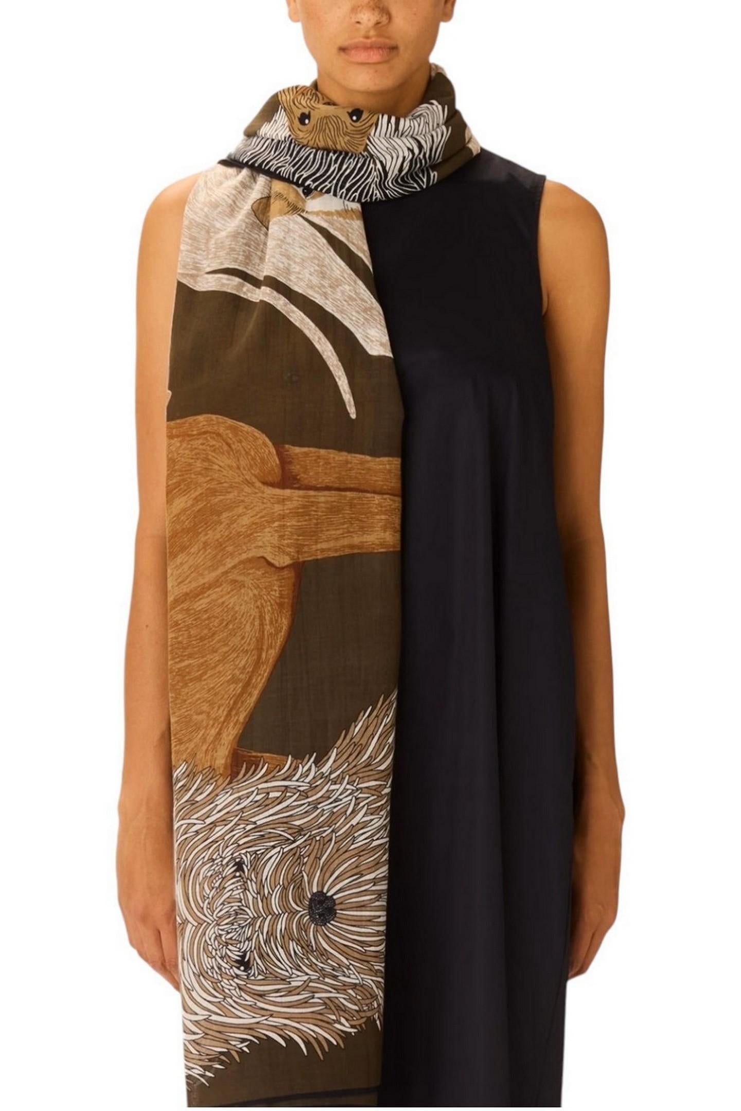 sciarpa donna 100x190 fantasia toutou militare 