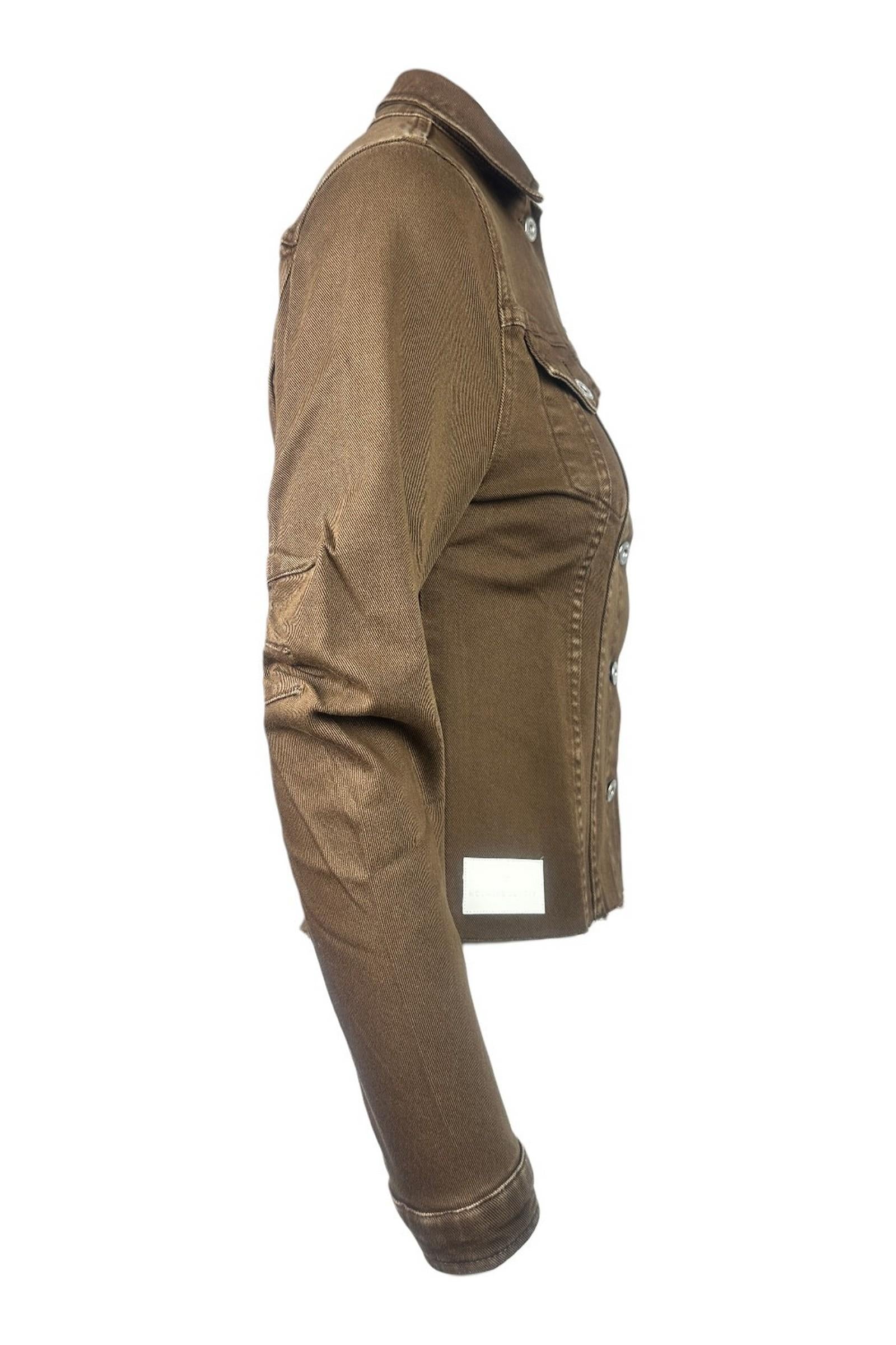 giubbotto donna in jeans tabacco 