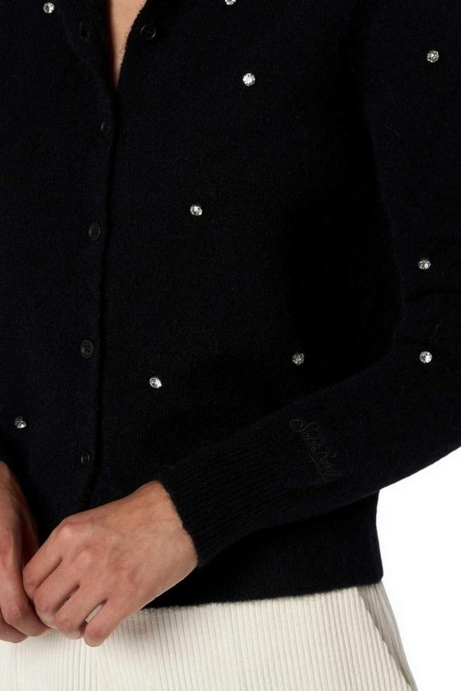 cardigan donna bellamy strass nero 
