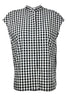 camisa mujer corta a cuadros blanca y negra Caliban