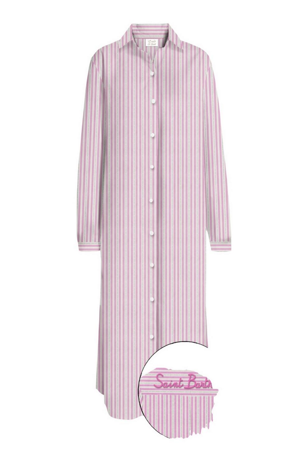 chemisier donna a righe rosa e bianco 