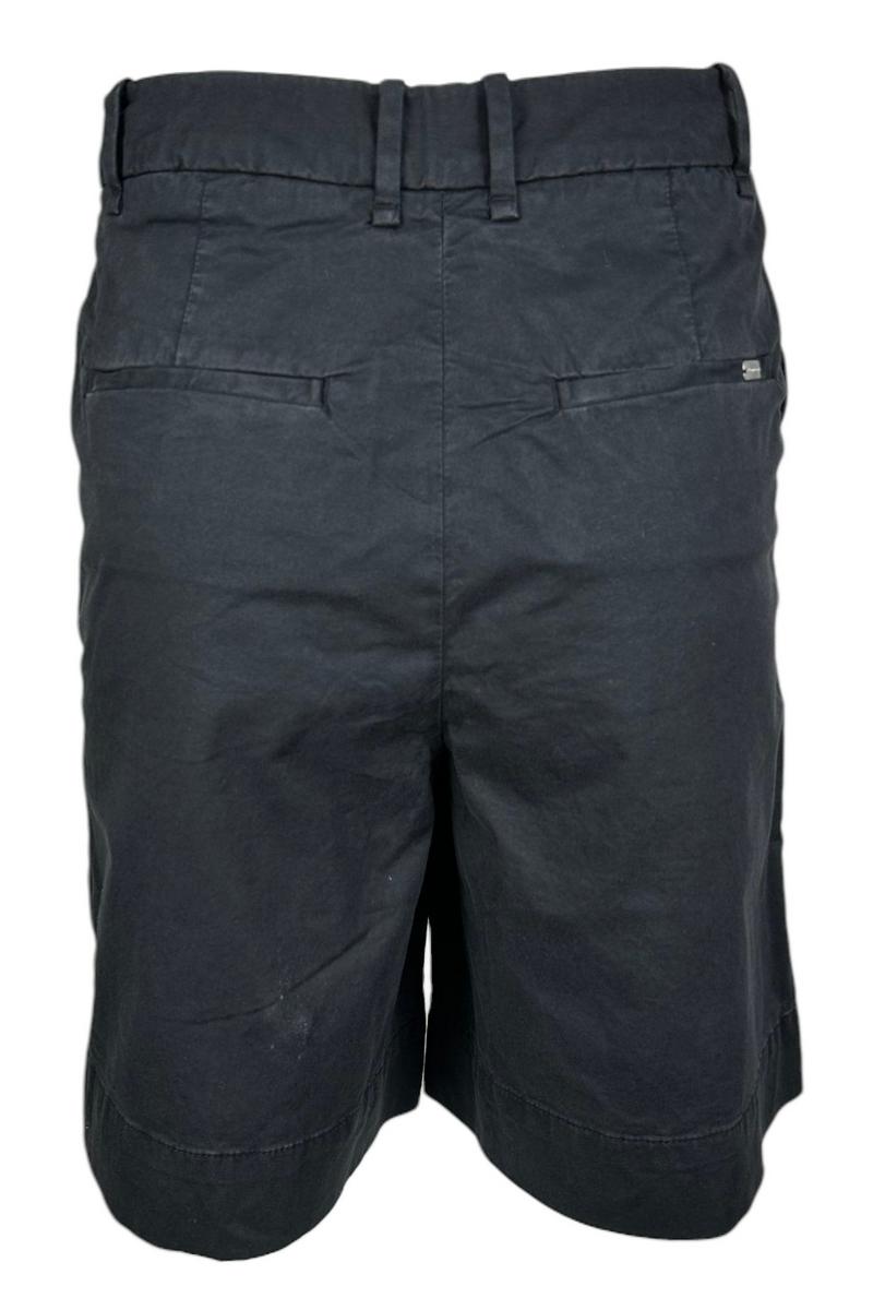bermuda donna in gabardina di cotone nero 