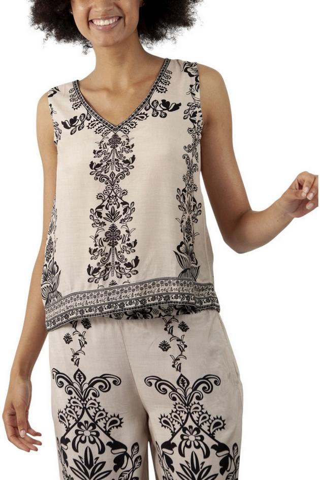 top donna fantasia fiori 