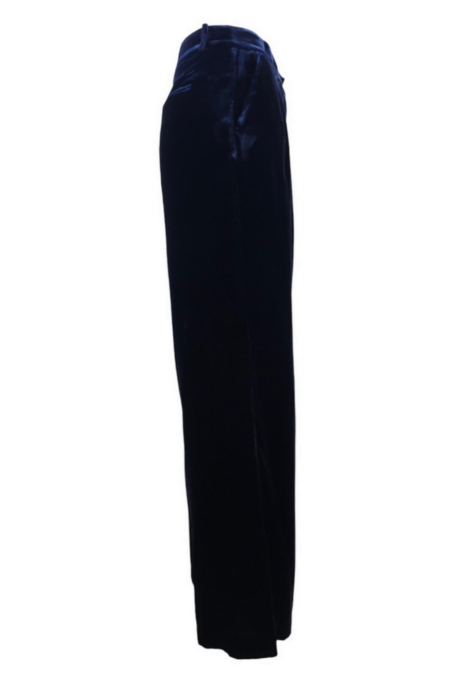 pantalone donna in velluto blu 