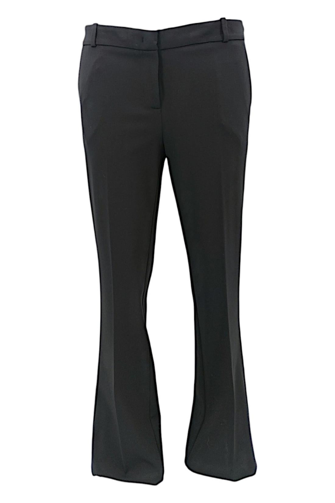 Pantalone donna modello a zampa in punto milano nero 