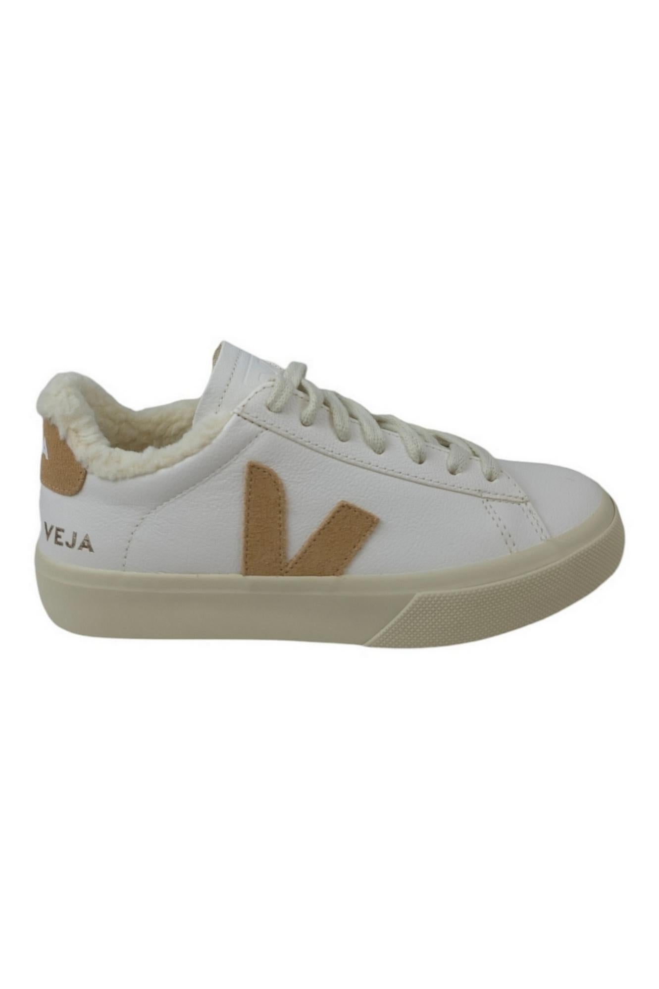 sneakers donna bianco e cammello 