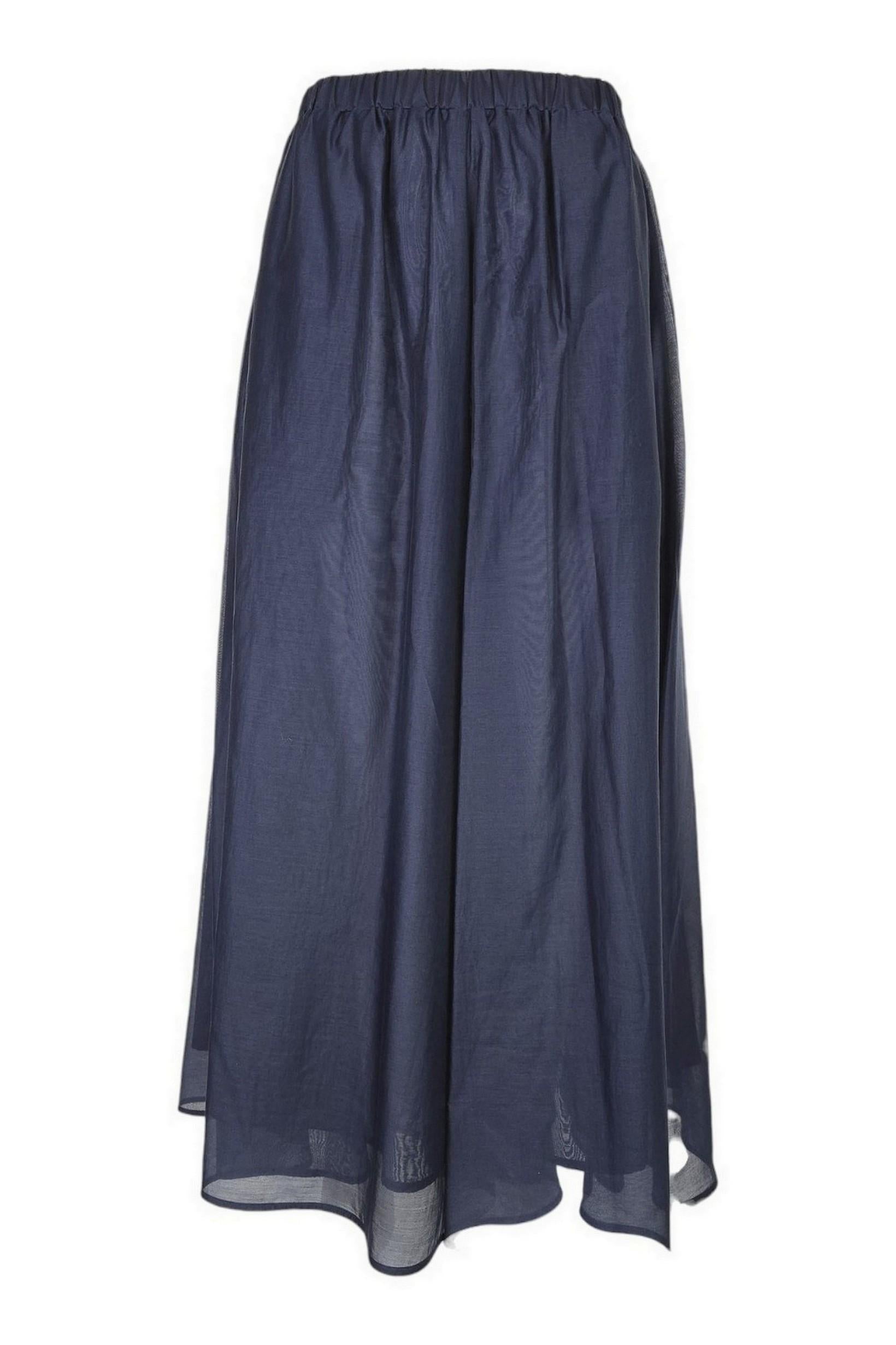 gonna pantalone donna  in mussola blu 