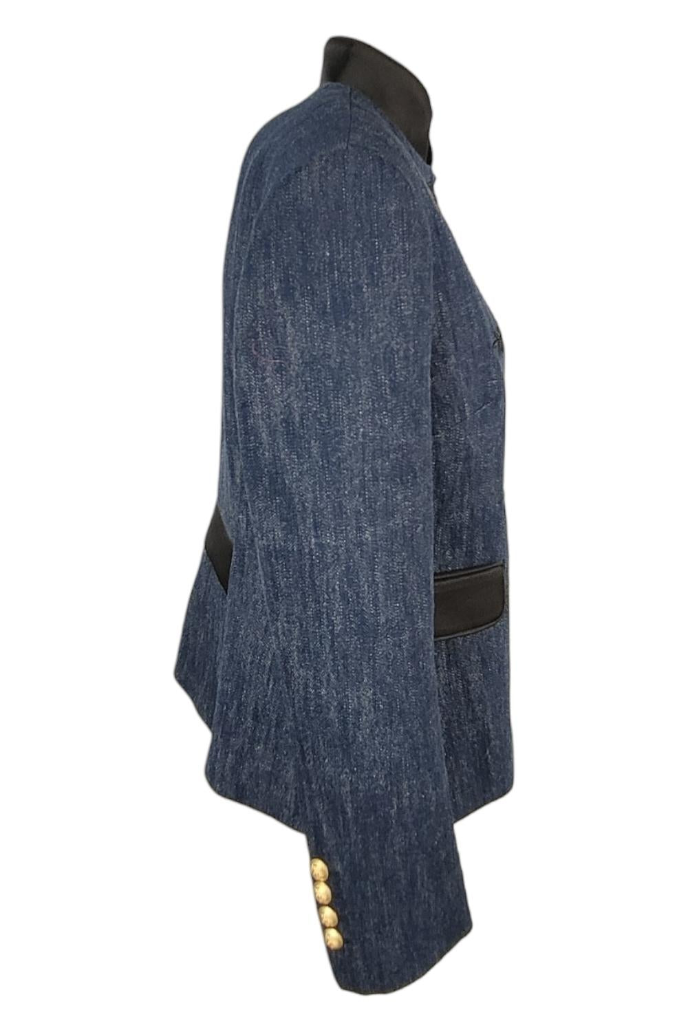 Giacca donna corta in denim blu 