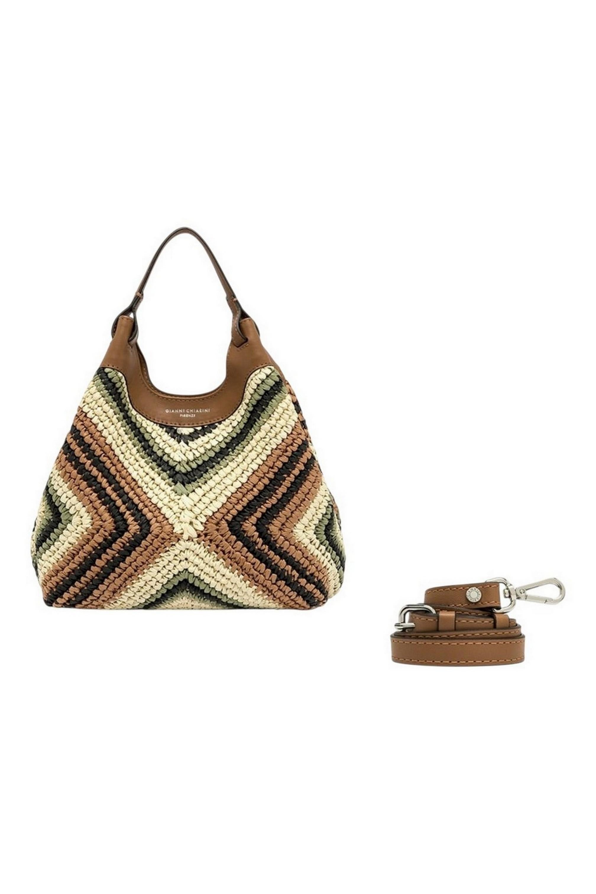 borsa donna dua media in paglia intrecciata multicolor 
