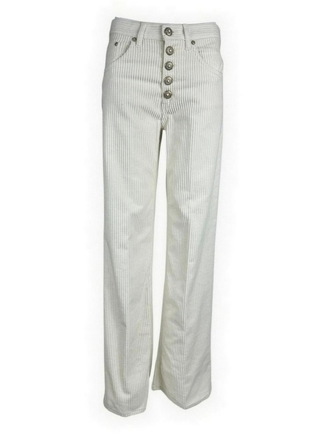 pantalone donna jaqueline in velluto costa roccia latte 