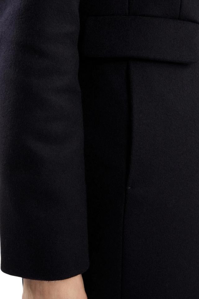 cappotto donna toggle coat blu in panno misto lana 