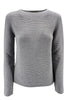 Maglia girocollo donna grigia in lana La fileria