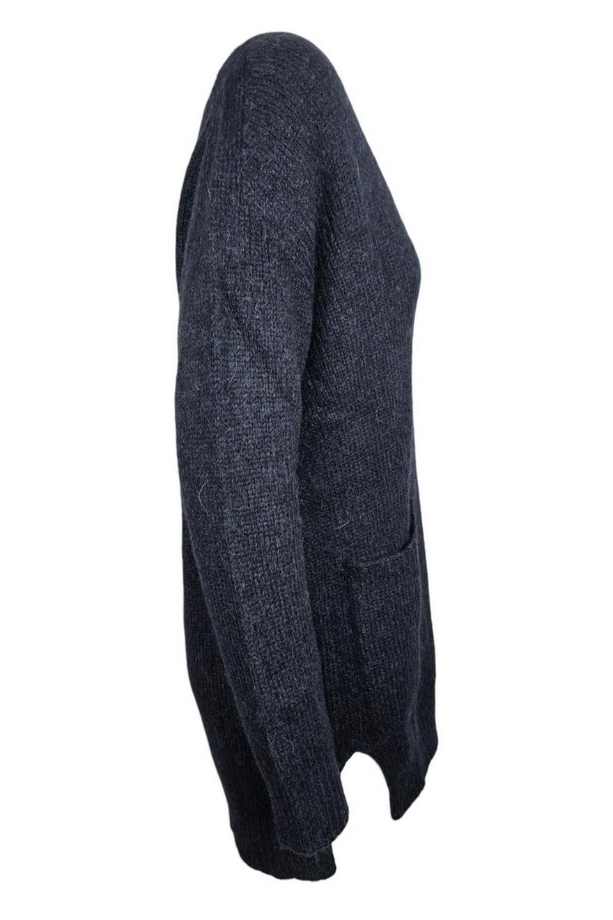 cardigan donna lungo in alpaca blu 