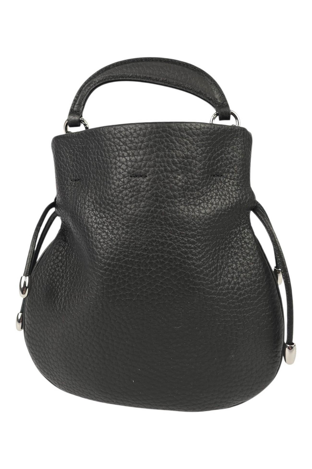 Mini bag donna Juice in pelle martellata nero 