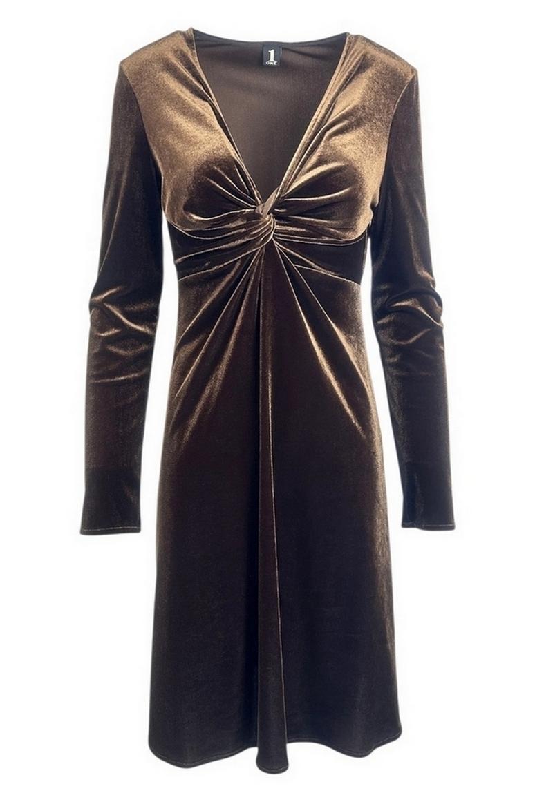 abito donna in velluto marrone 