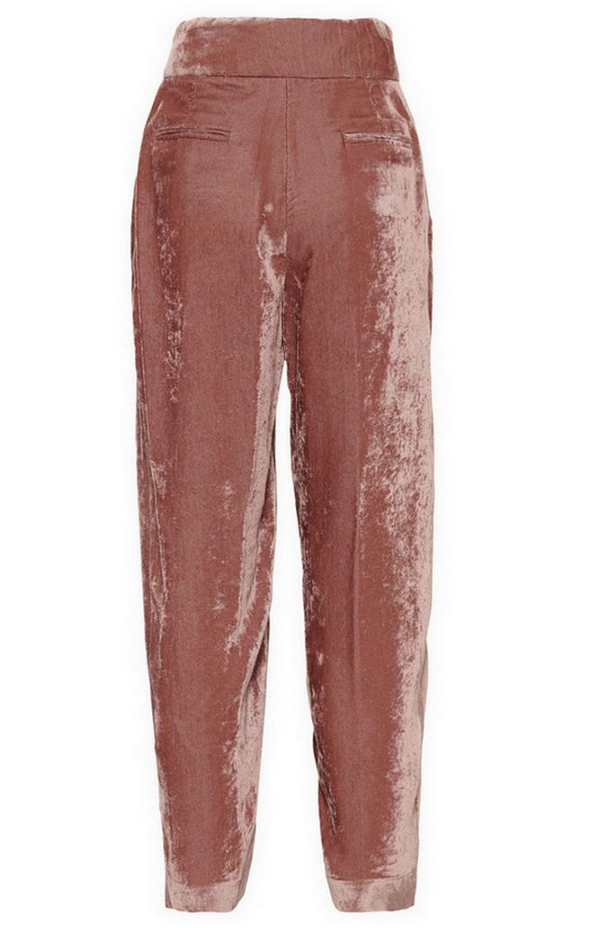 Pantalone donna rosa antico in velluto 