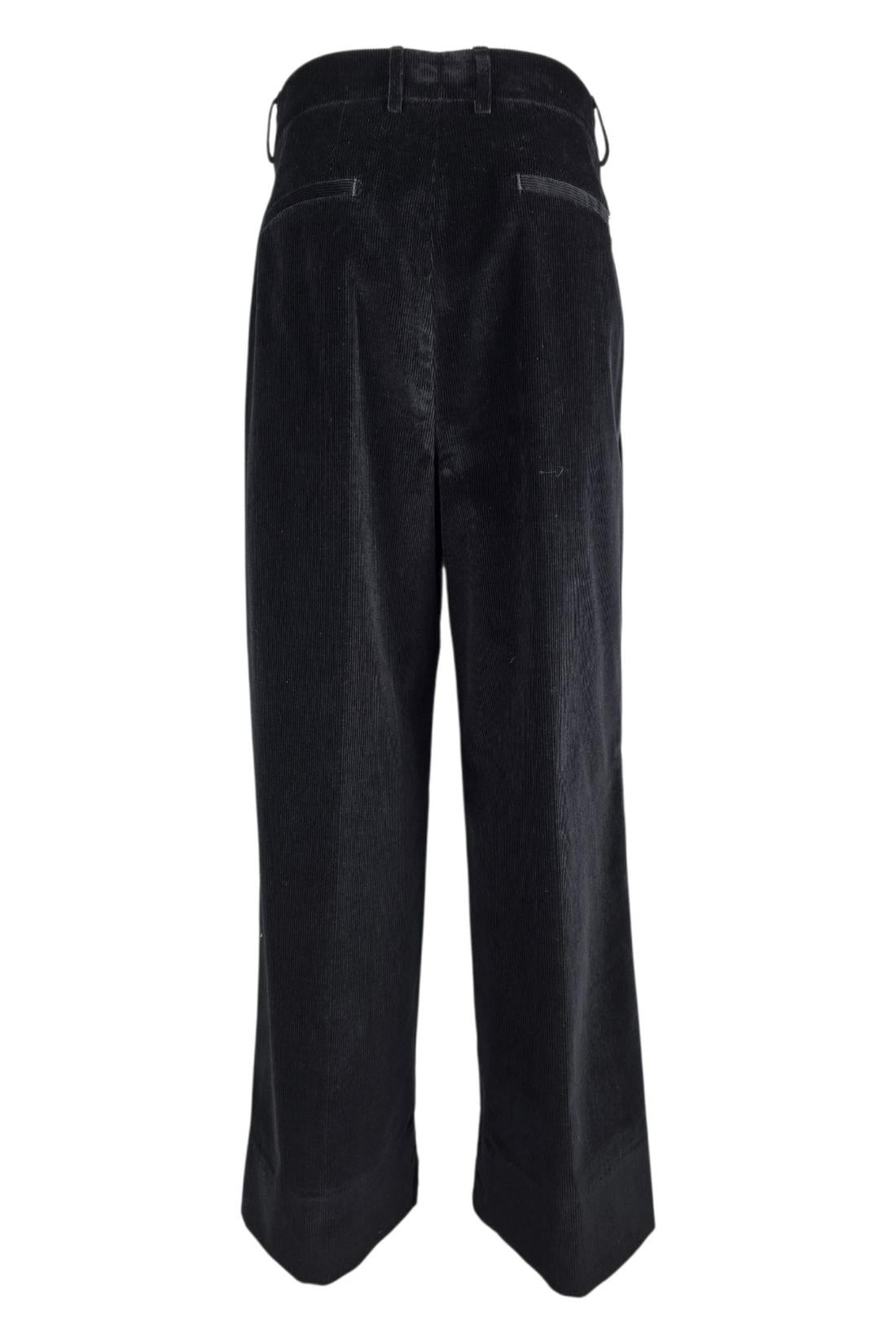 pantalone donna eloise in velluto millerighe nero 