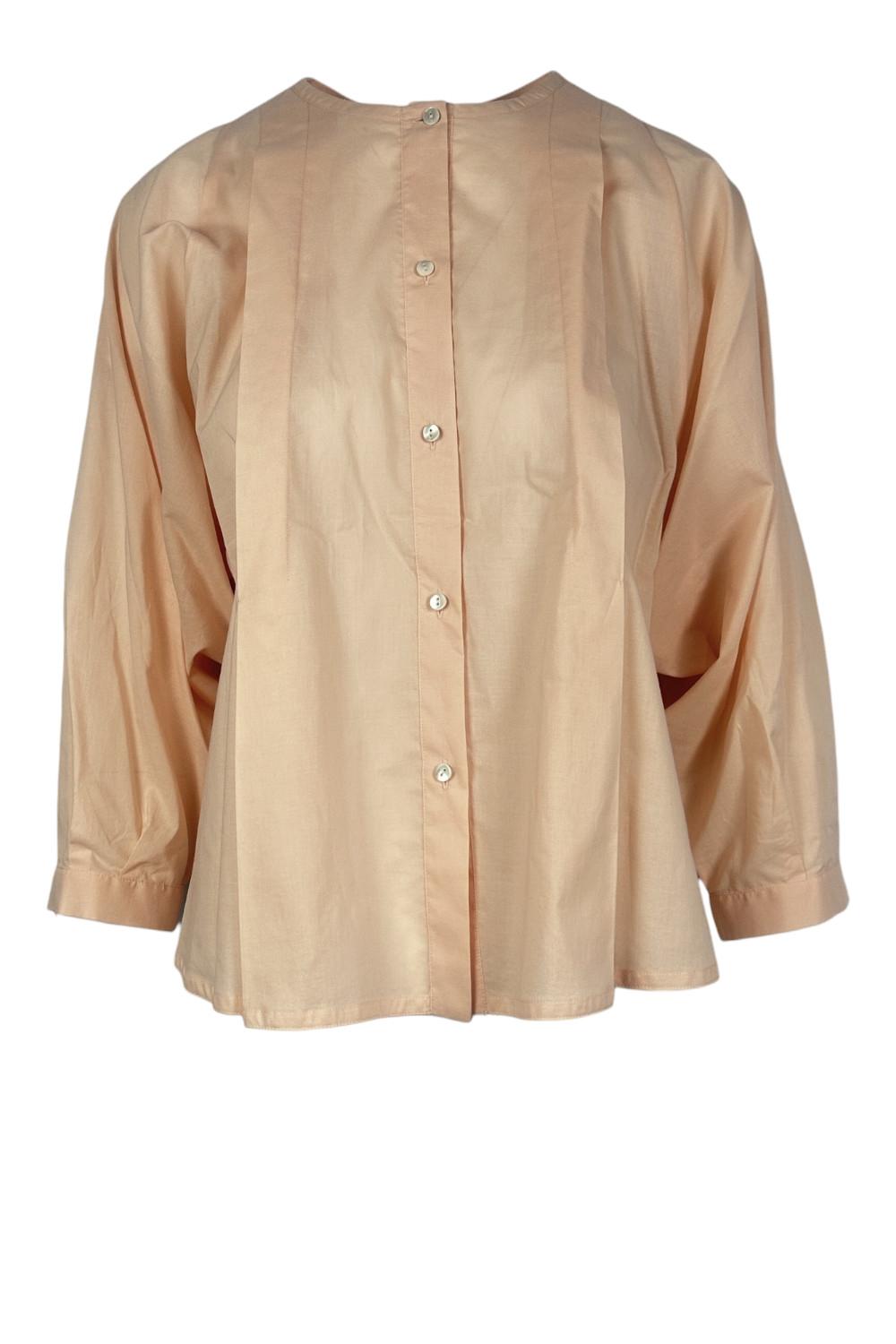 camicia donna over in mussola rosa 