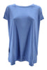 camiseta de mujer azul modelo oversize algodón supima A rovescio