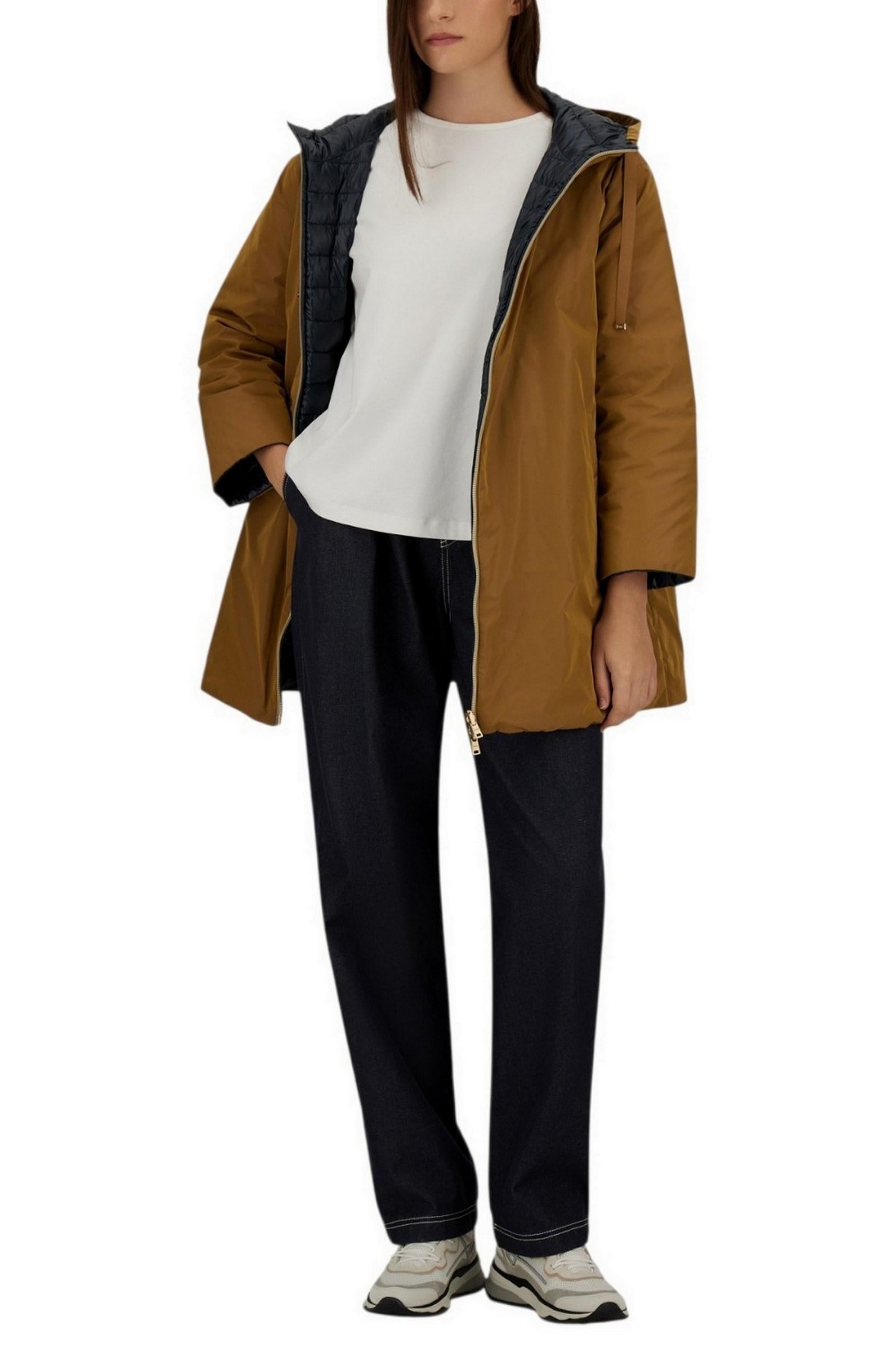 parka donna reversibile beige e blu 
