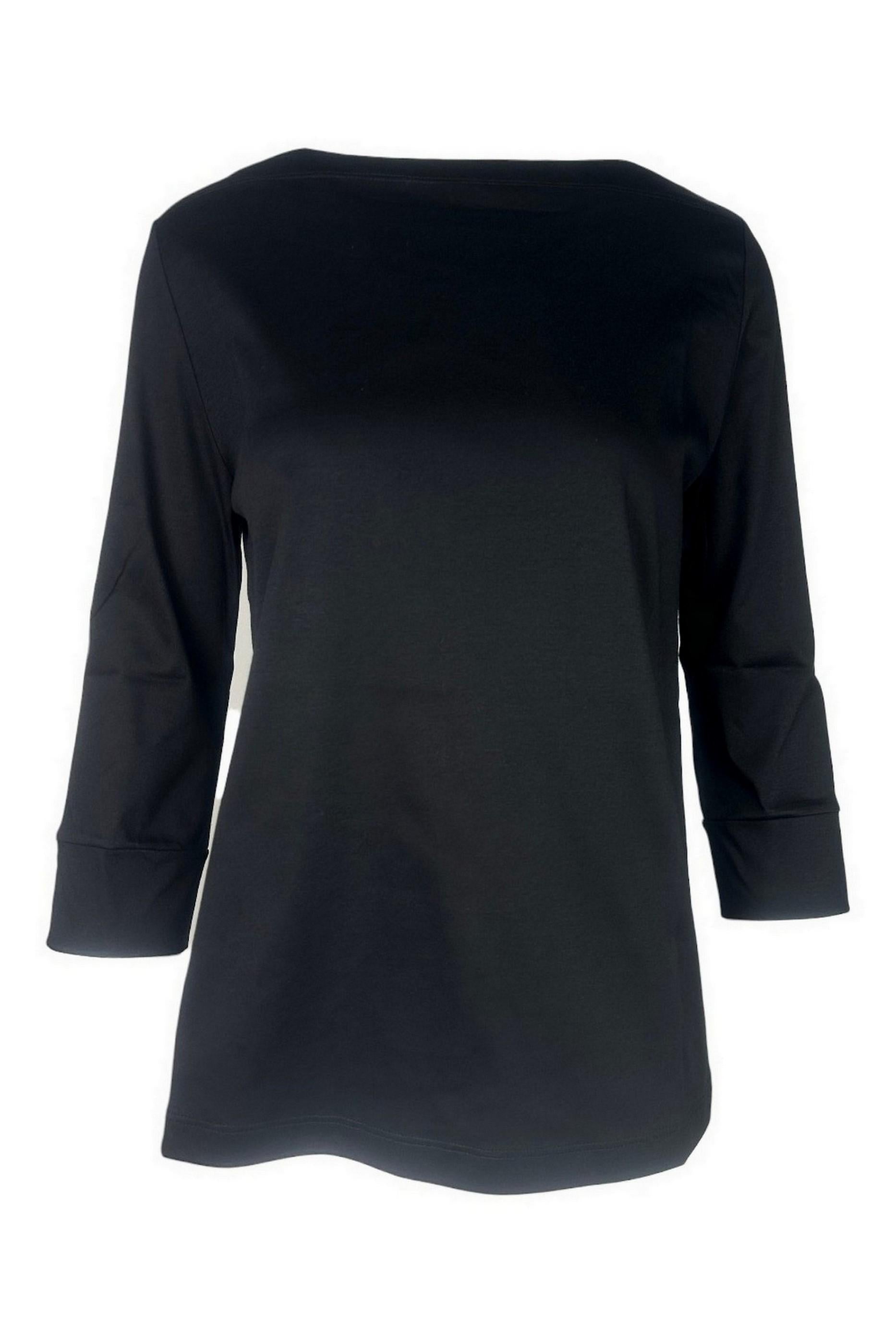 t-shirt donna manica 3/4 nero 