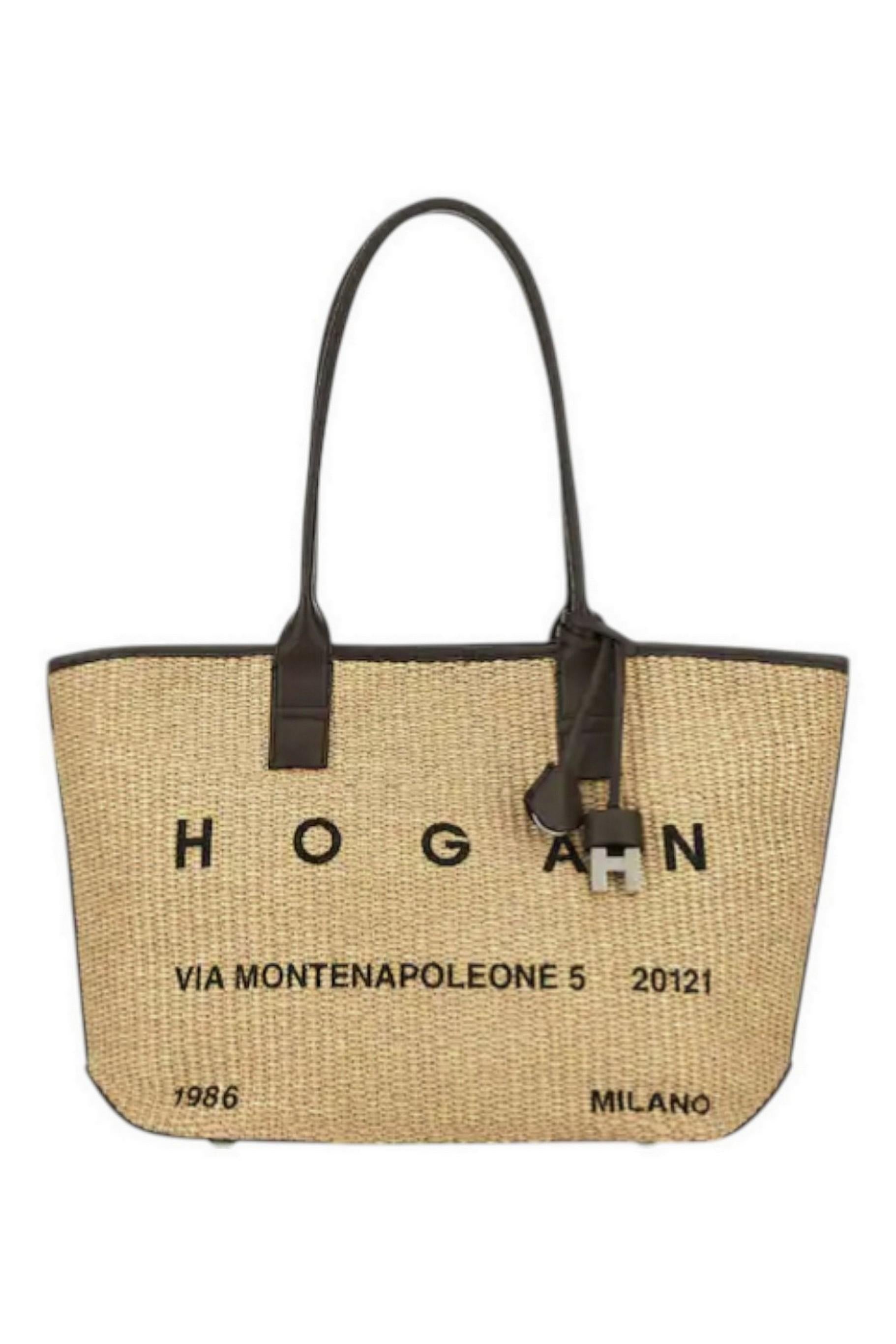 Borsa donna Hogan Address Piccola<BR/>Marrone Avorio 