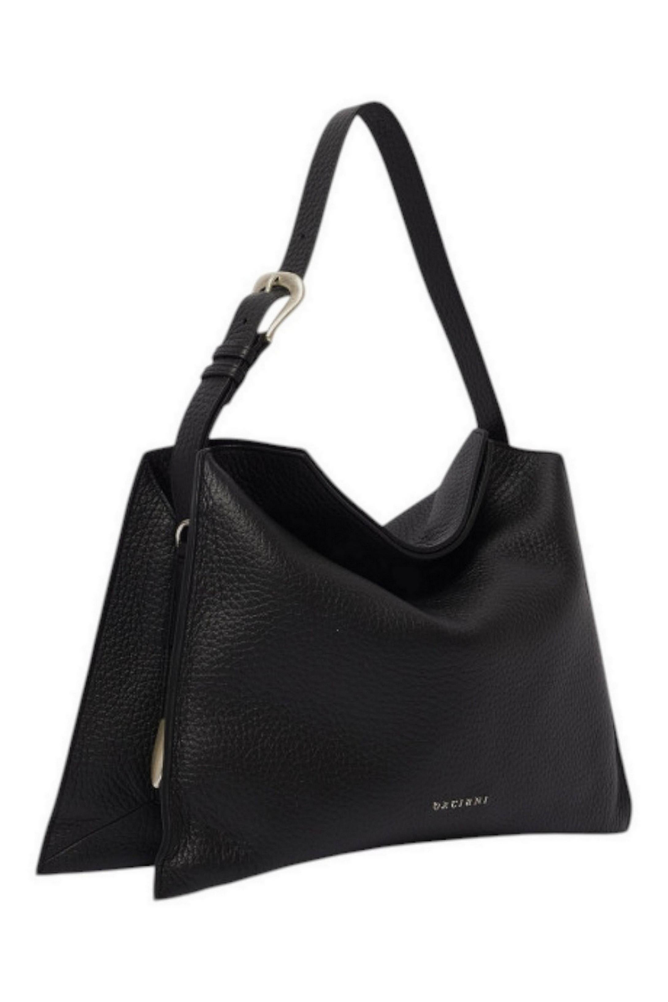 Borsa donna Trinity Soft Midi in pelle martellata nero 