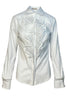 camisa de mujer con volantes de organza blanca Camicetta Snob