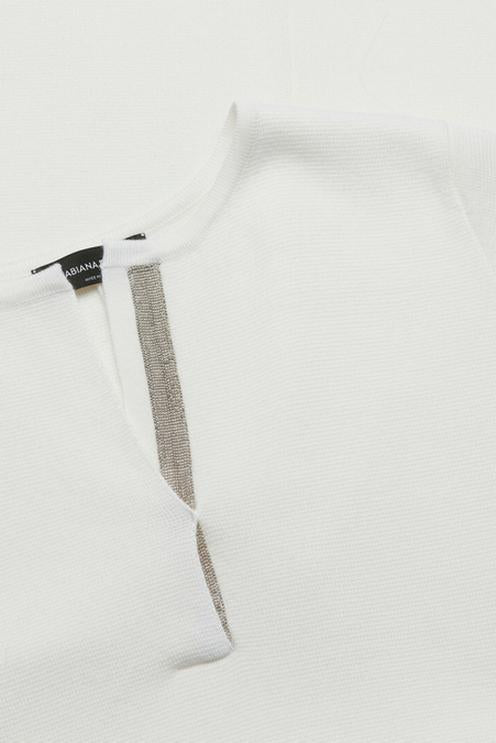 Abito donna panna in lana merino, rafia 