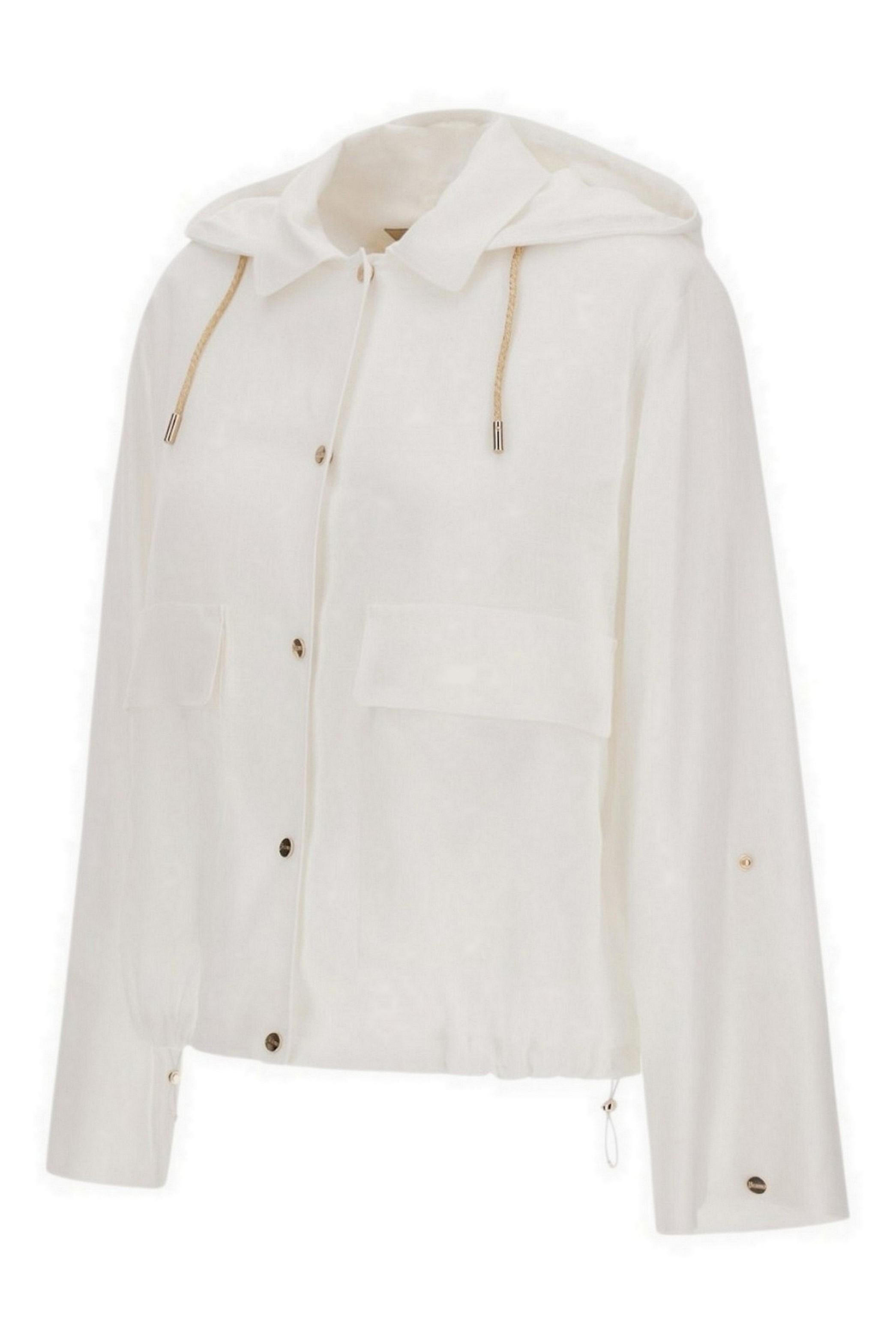 bomber donna in lino e viscosa bianco 