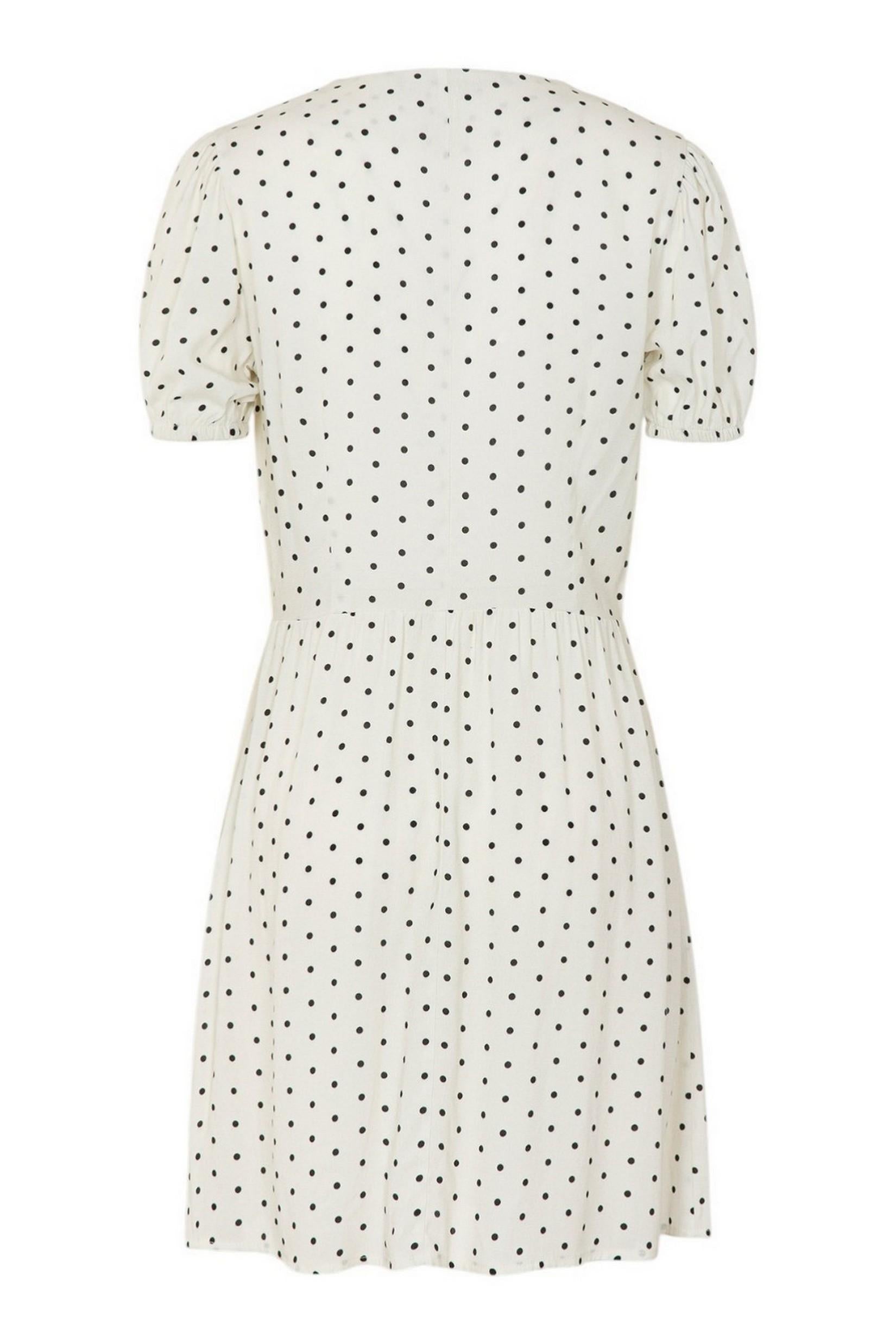 abito donna corto a pois bianco e nero 