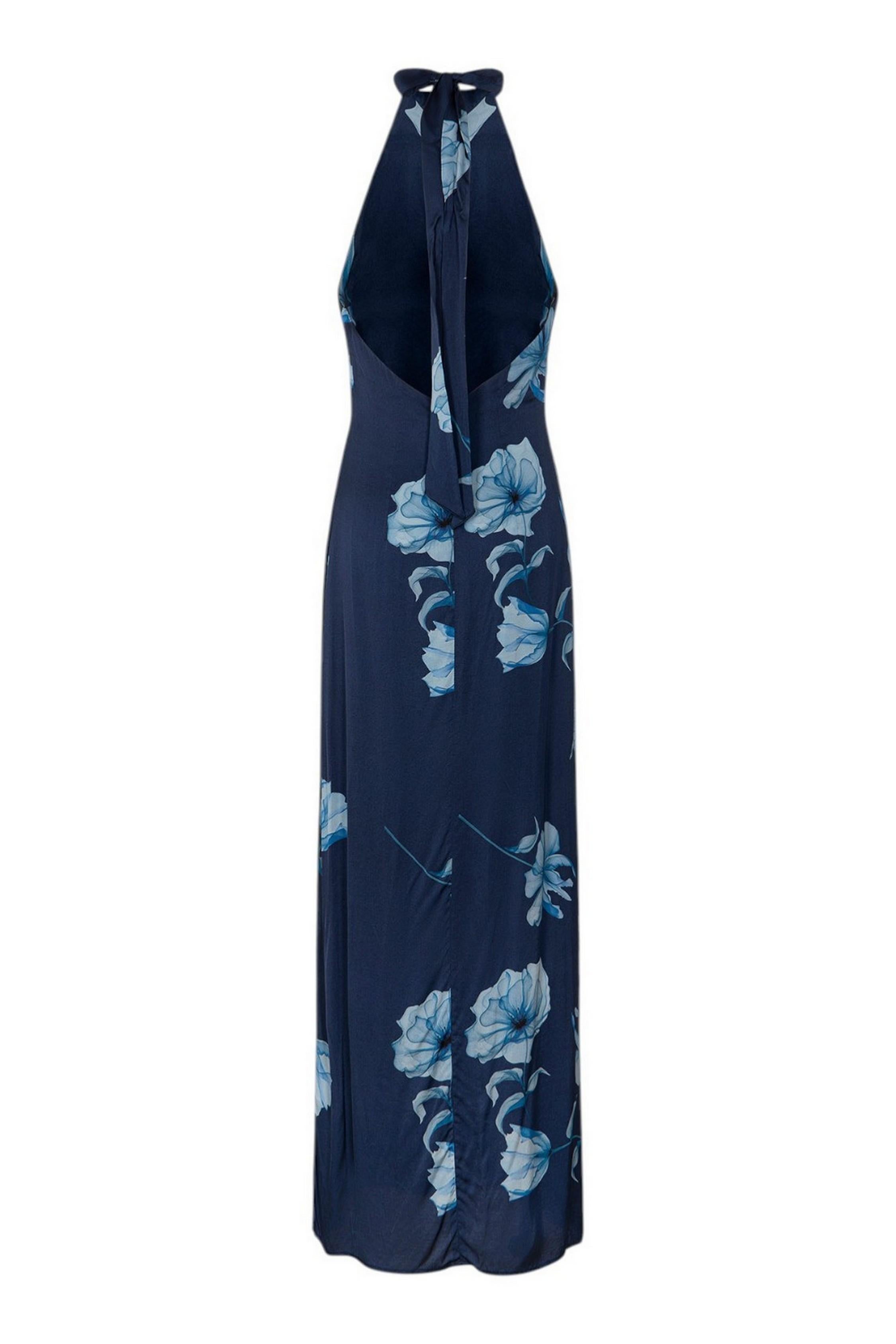 abito donna a fiori all'americana blu e azzurro 