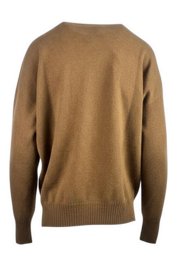 maglia donna girocollo in cachemire caramello 