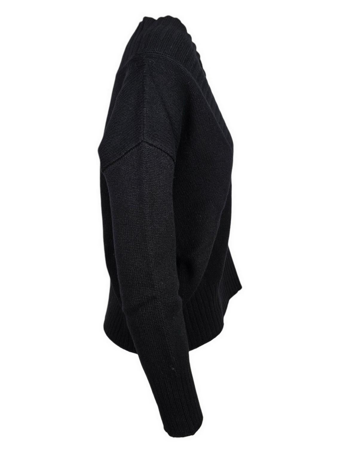 maglia scollo a v donna nero 