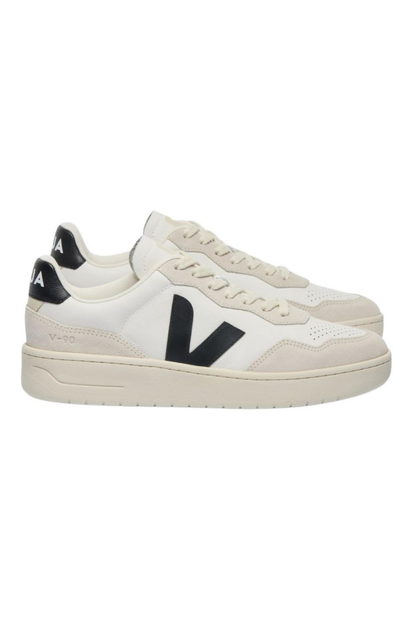 sneakers donna v-90 bianco e nero 