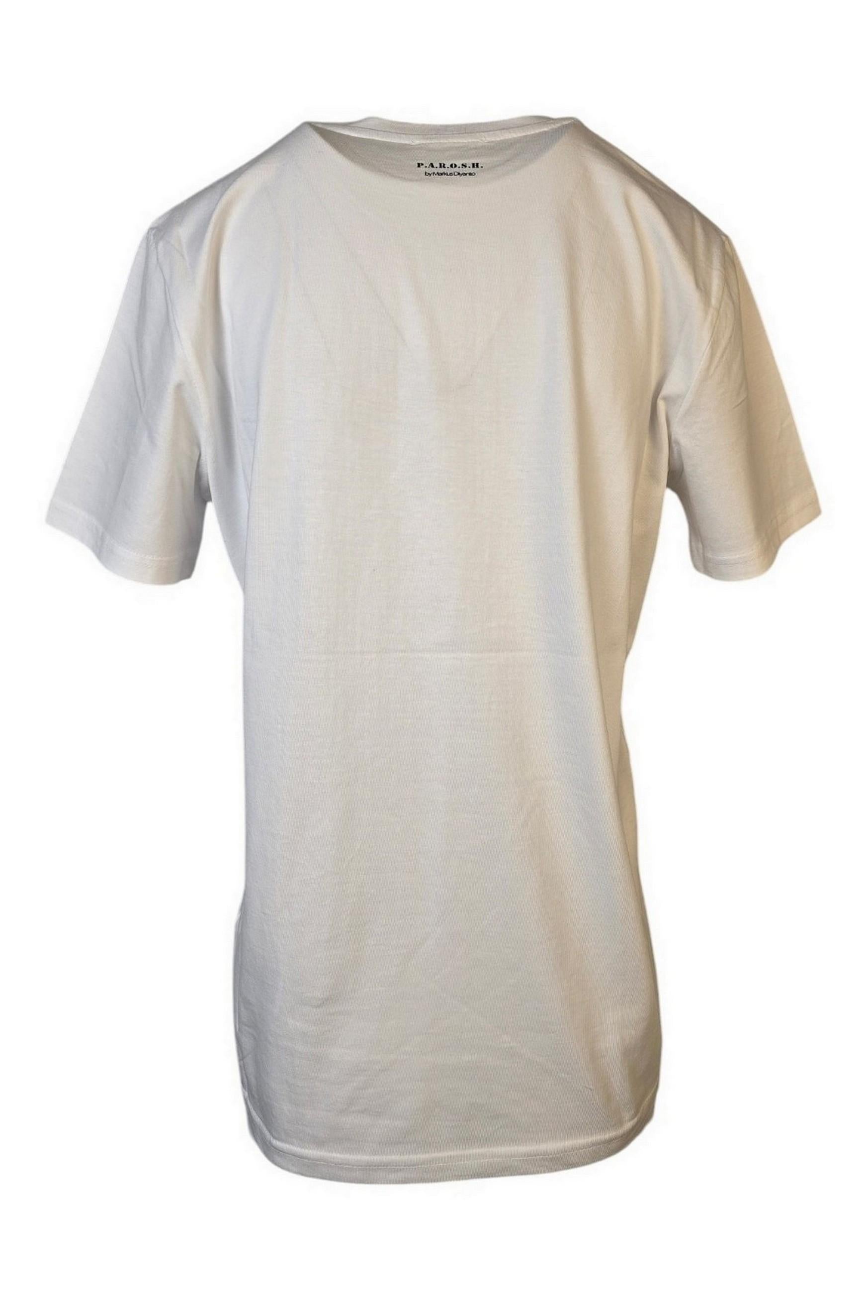 t-shirt donna bianco con stampa palme 