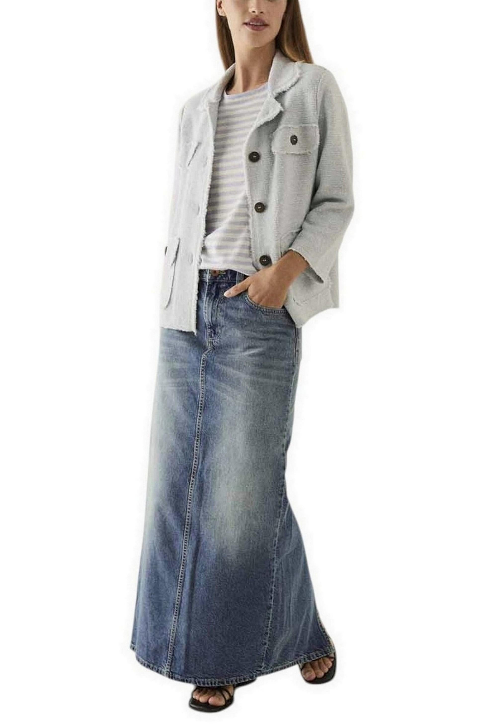 giacca donna con taschini azzurro 