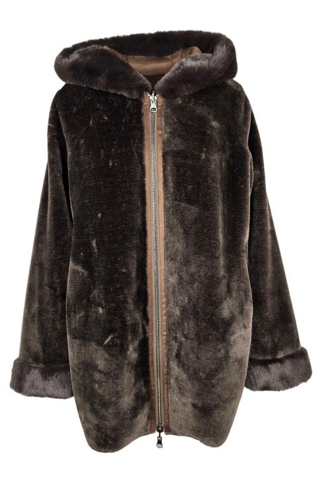 eco-montone donna over marrone 
