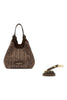 borsa donna dua piccola in rafia marrone Gianni Chiarini