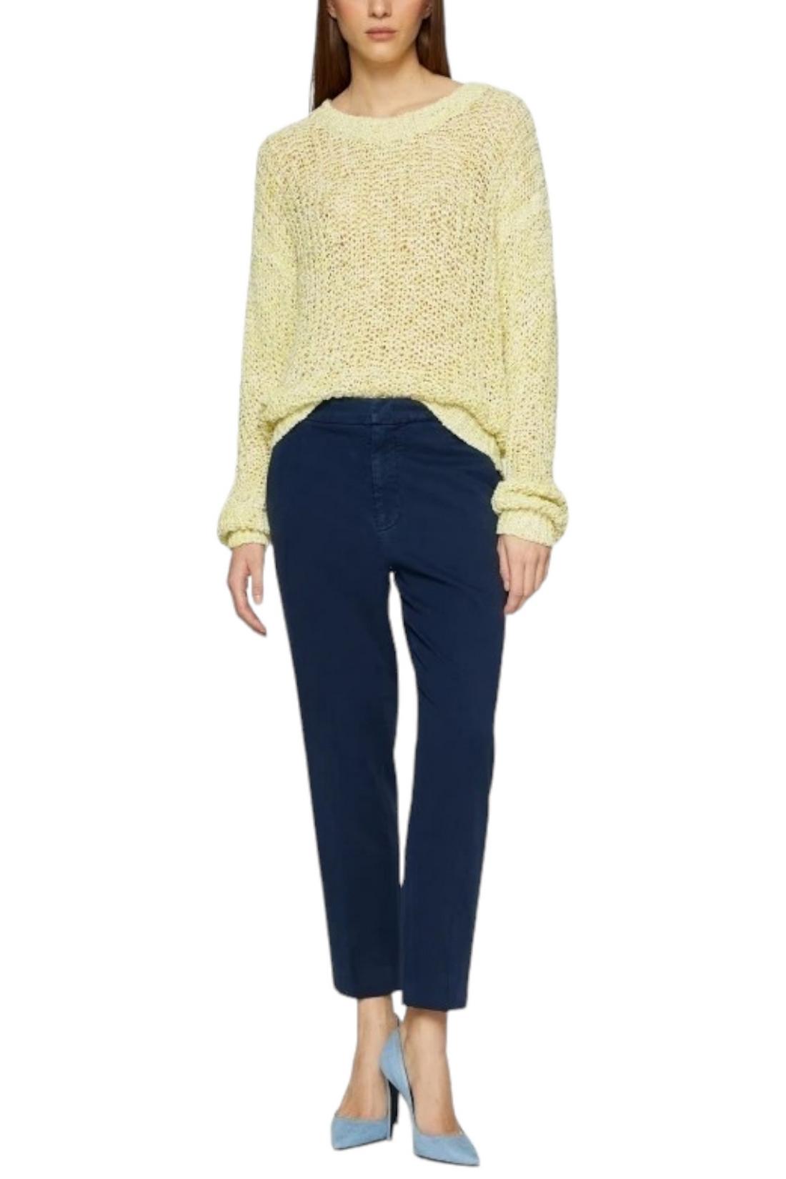 pantalone donna nima in gabardina blu 