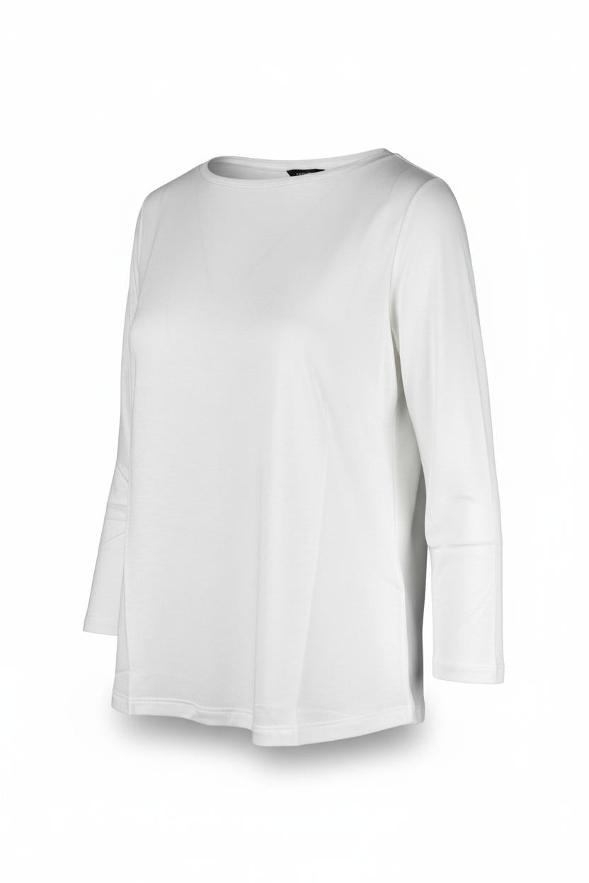 t-shirt donna manica 3/4 dettagli lurex bianco 
